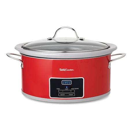 6quart Oval Digital Slow CookerRed